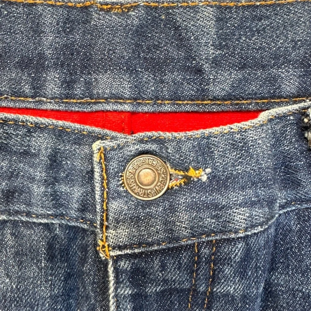 Levi's 2517 Jeans Men 38x34 Blue Excellent Vintage 1986 Flannel Lined Orange Tab